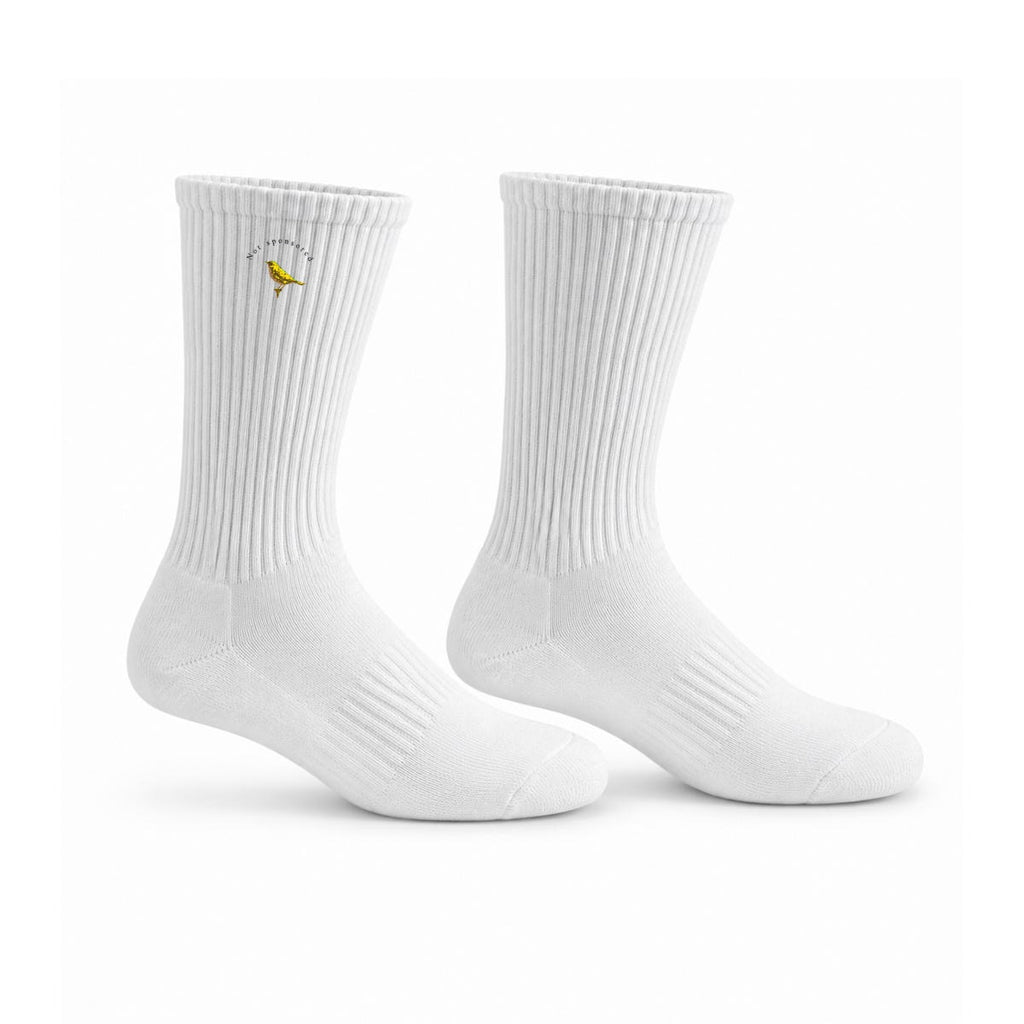 Birdie Embroidery Sports Cotton Crew Socks