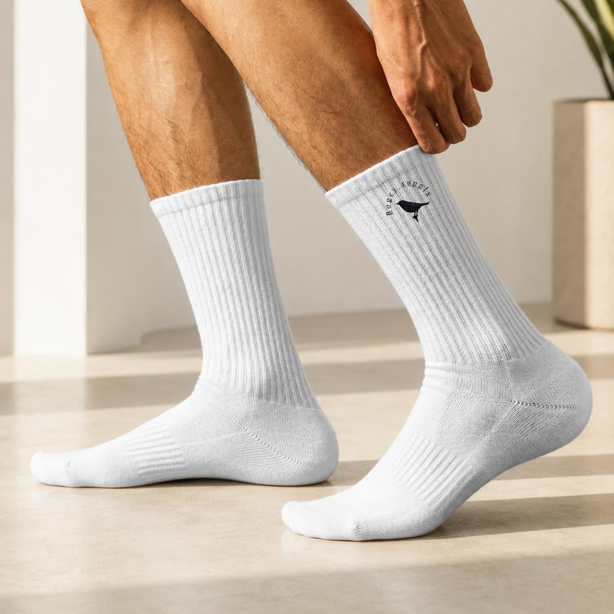 Embroidery Sports Cotton Crew Socks|Cotton