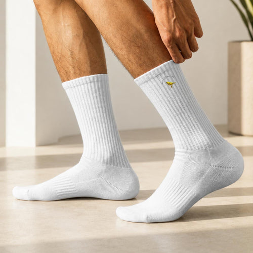 Birdie Embroidery Sports Cotton Crew Socks