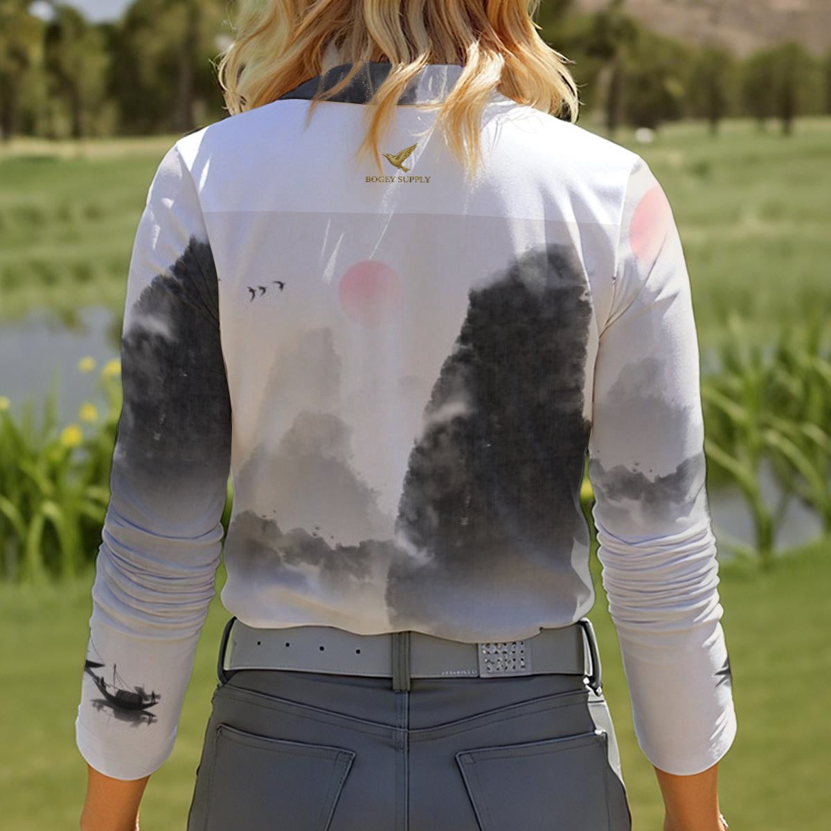 Women's Bogey Quarter Zip Sport Shirt With Long Sleeve