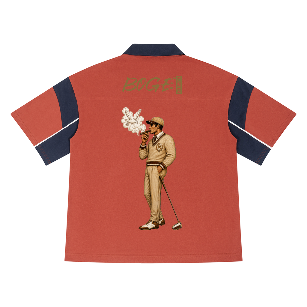 BOGĚ Boxy Color Block Polo Shirt
