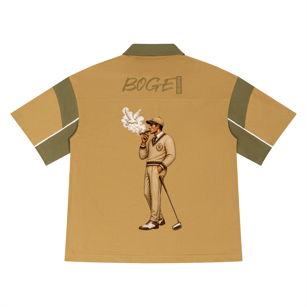 BOGĚ Boxy Color Block Polo Shirt