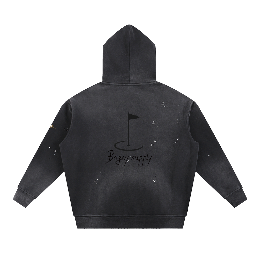 Bogey Vintage Washed Frayed Fleece Hoodie