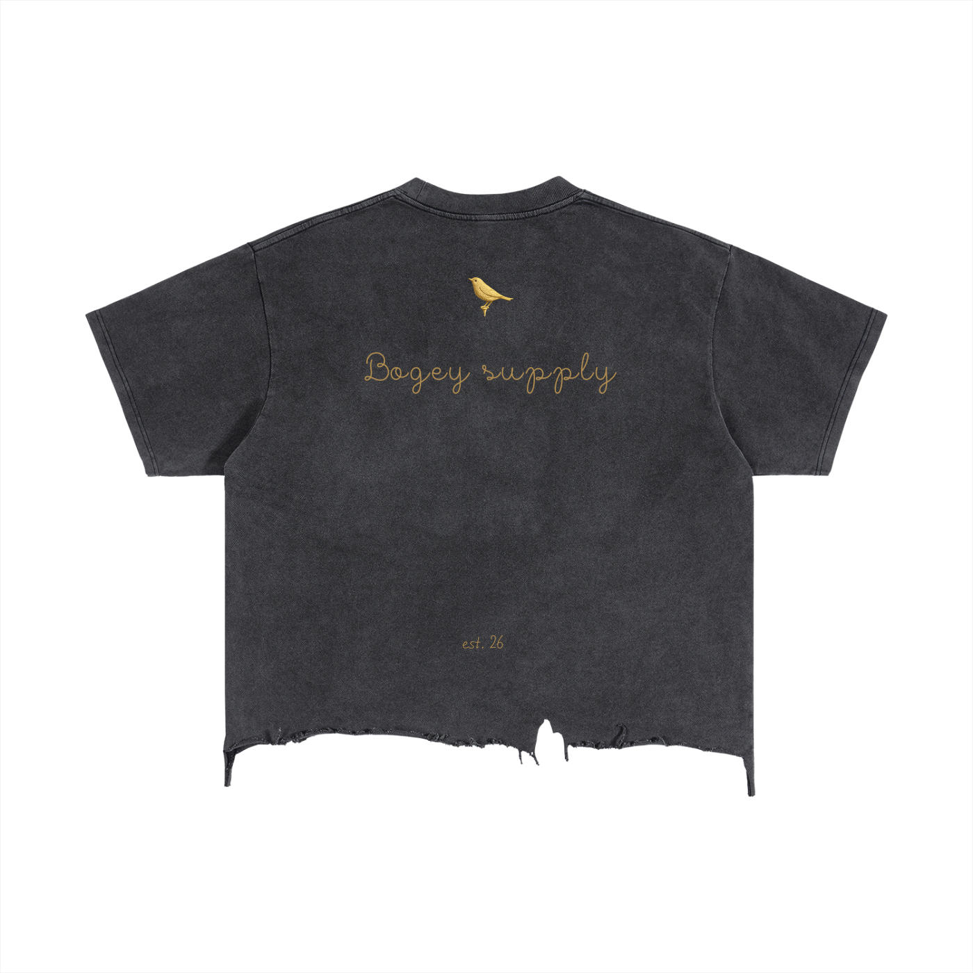 Vintage Wash Bogey  Distressed Hem T-Shirt