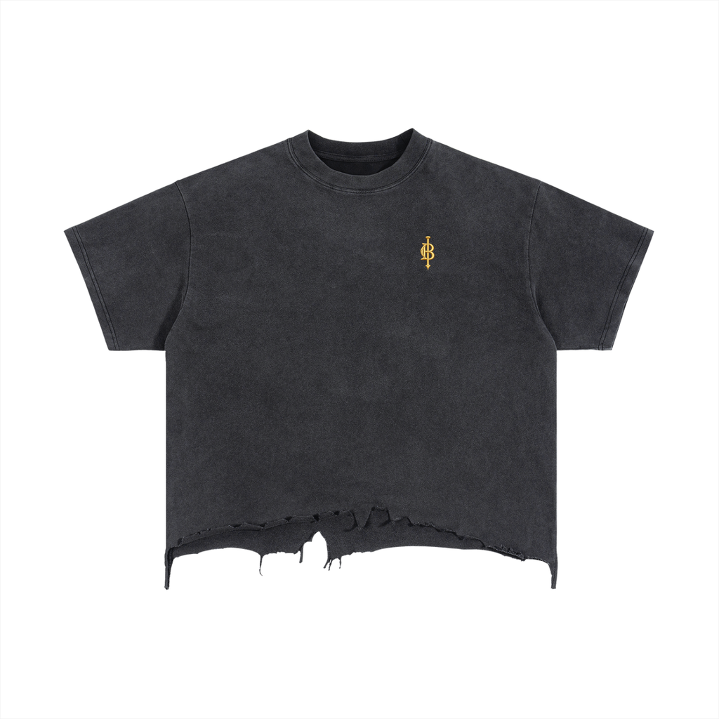Vintage Wash Bogey  Distressed Hem T-Shirt