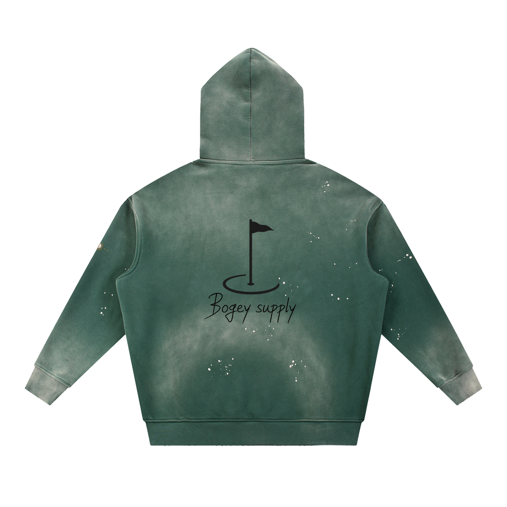 Bogey Vintage Washed Frayed Fleece Hoodie