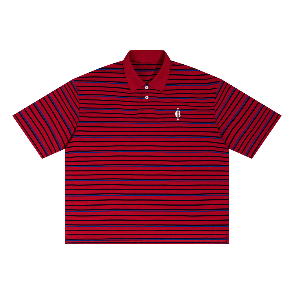 Striped Bogey Collared Polo Shirt