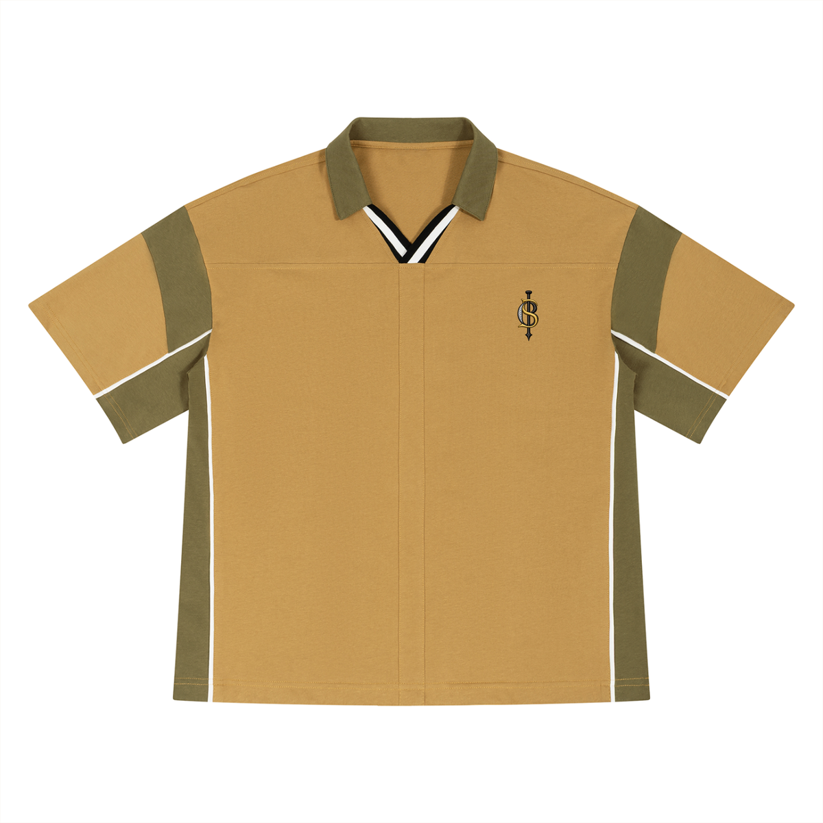BOGĚ Boxy Color Block Polo Shirt